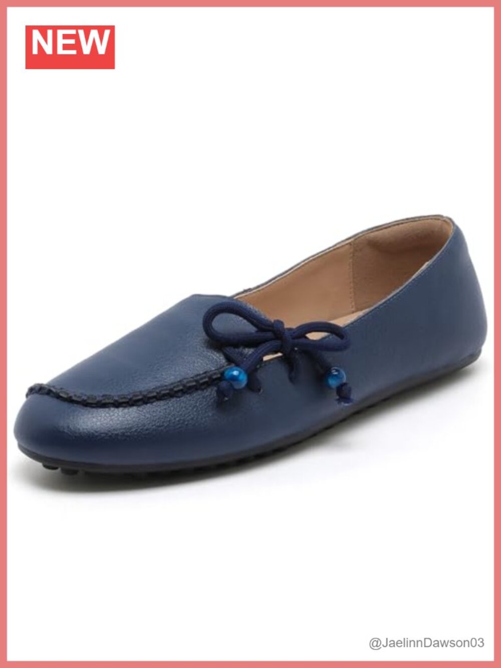Women's Leather Driving Loafers Slip-On Flats Comfort Walking Shoes